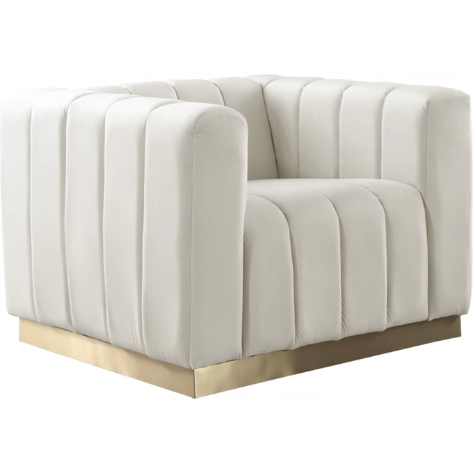 Meridian Furniture Marlon Cream Velvet Chair MRD-603CREAM-C