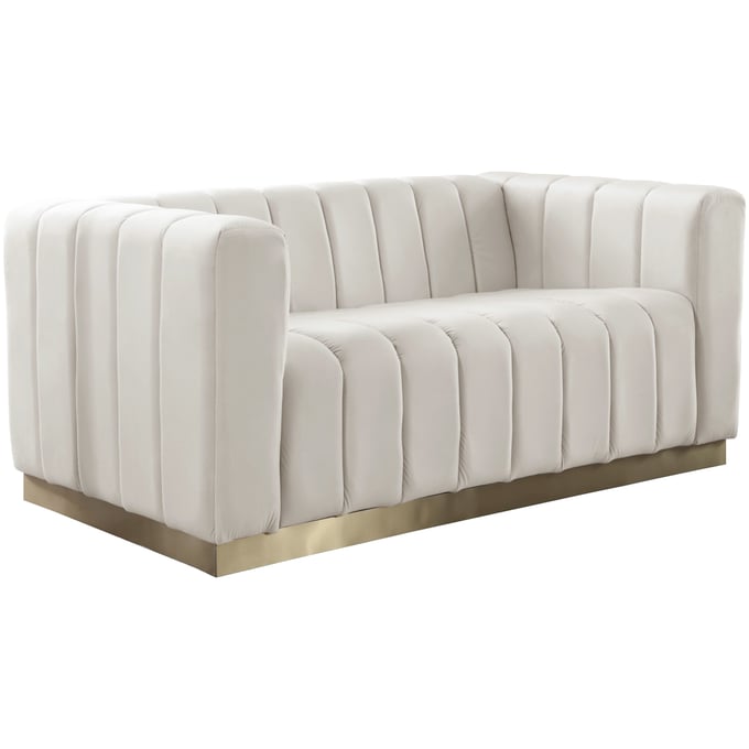 Meridian Furniture Marlon Cream Velvet Loveseat MRD-603CREAM-L