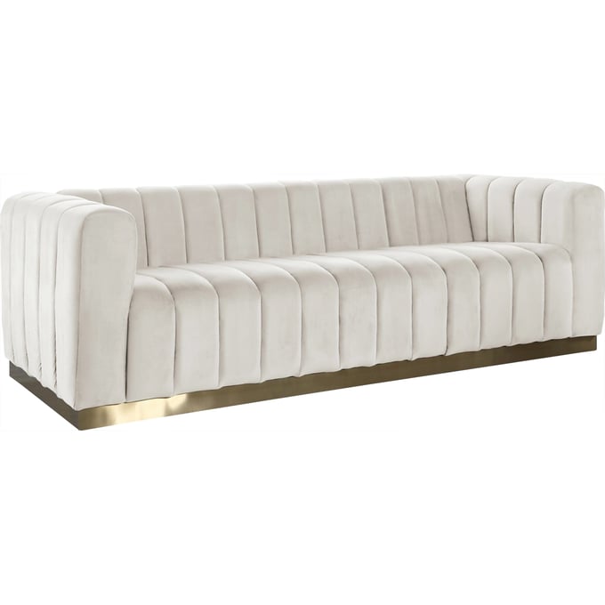 Meridian Furniture Marlon Cream Velvet Sofa MRD-603CREAM-S