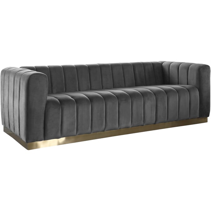 Meridian Furniture Marlon Grey Velvet Sofa MRD-603GREY-S