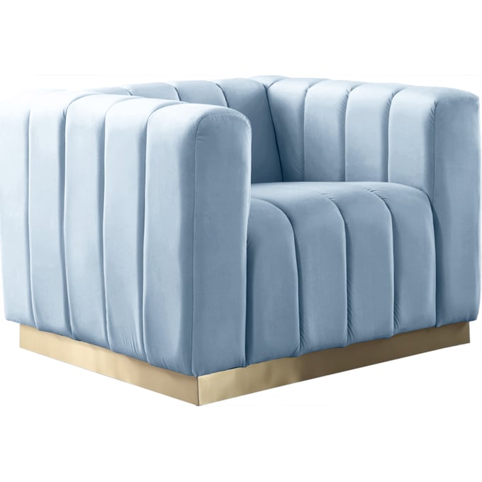 Meridian Furniture Marlon Sky Blue Velvet Chair MRD-603SKYBLU-C