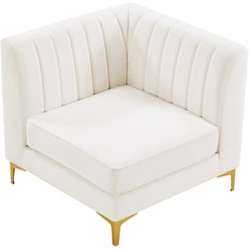 Meridian Furniture Alina Cream Velvet Corner Chair