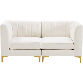 Meridian Furniture Alina Cream Velvet 2pc Modular Sofa