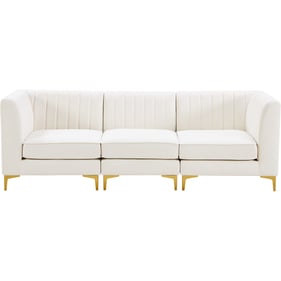 Meridian Furniture Alina Cream Velvet Modular Sofa