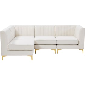 Meridian Furniture Alina Cream Velvet Modular 4pc Sectional