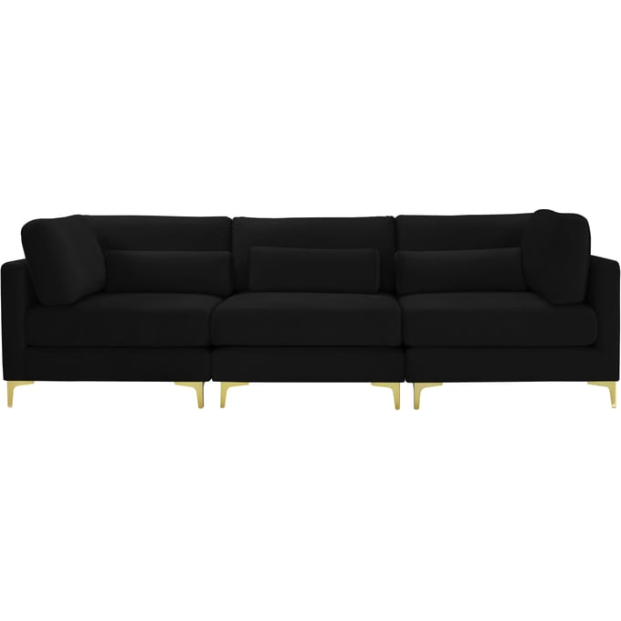 Meridian Furniture Julia Black Velvet Modular Sofa MRD-605BLACK-S108