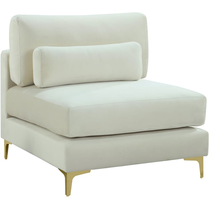 Meridian Furniture Julia Cream Velvet Modular Armless Chair MRD-605CREAM-ARMLESS