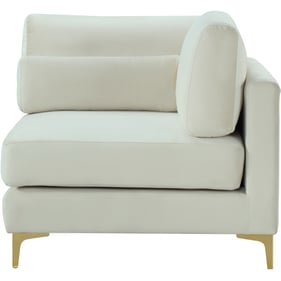 Meridian Furniture Julia Cream Velvet Modular Corner Chair