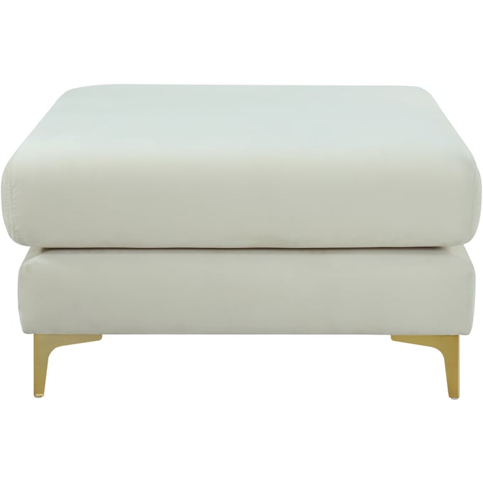 Meridian Furniture Julia Cream Velvet Modular Ottoman MRD-605CREAM-OTT