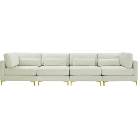 Meridian Furniture Julia Cream Velvet 4pc Modular Sofa