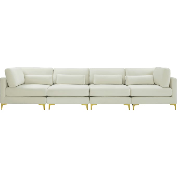 Meridian Furniture Julia Cream Velvet 4pc Modular Sofa MRD-605CREAM-S142