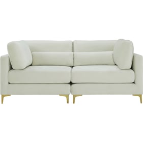 Meridian Furniture Julia Cream Velvet 2pc Modular Sofa