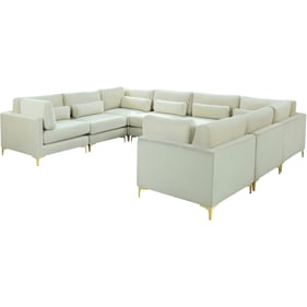 Meridian Furniture Julia Cream Velvet 8pc Modular Sectional