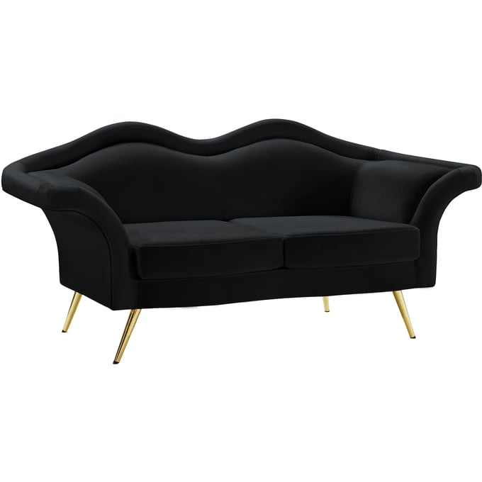 Meridian Furniture Lips Black Velvet Loveseat MRD-607BLACK-L