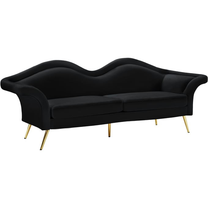 Meridian Furniture Lips Black Velvet Sofa MRD-607BLACK-S