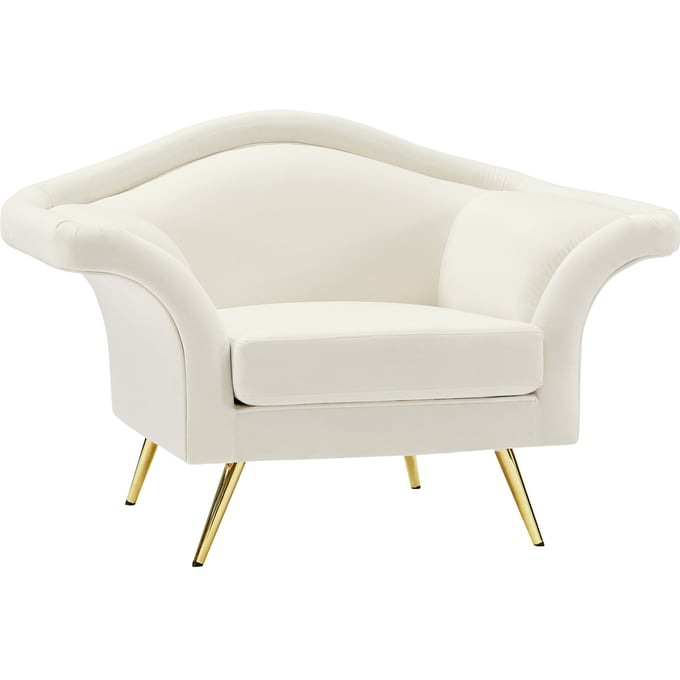 Meridian Furniture Lips Cream Velvet Chair MRD-607CREAM-C