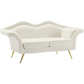 Meridian Furniture Lips Cream Velvet Loveseat