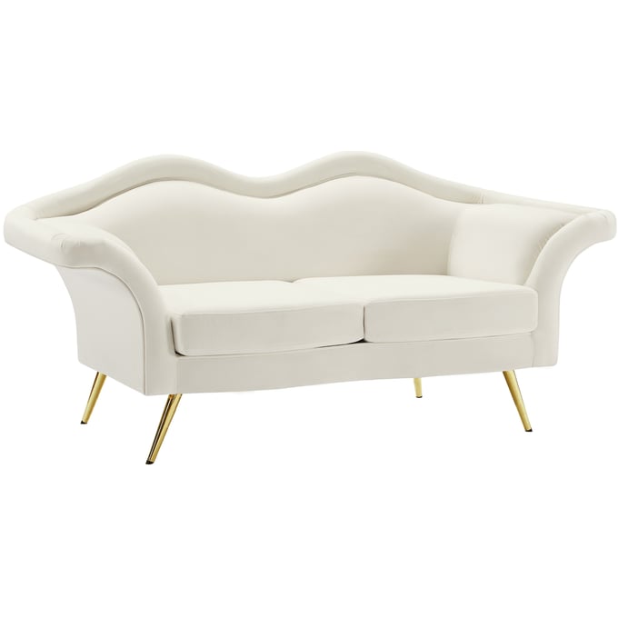 Meridian Furniture Lips Cream Velvet Loveseat MRD-607CREAM-L