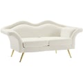 Lips Cream Velvet Loveseat