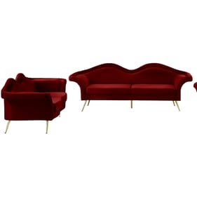 Meridian Furniture Lips Red Velvet 2pc Living Room Set