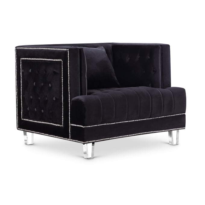 Design Edge Waterfall  Black Velvet Chair DE-21989753