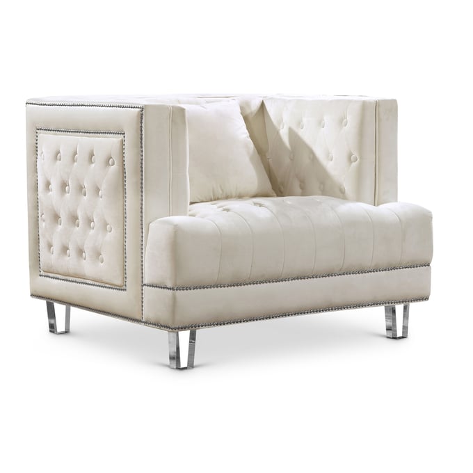 Meridian Furniture Lucas Cream Velvet Chair MRD-609CREAM-C