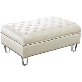 Design Edge Waterfall  Cream Velvet Ottoman