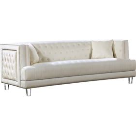 Meridian Furniture Lucas Cream Velvet Sofa