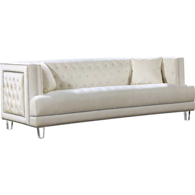 Meridian Furniture Lucas Cream Velvet Sofa MRD-609CREAM-S