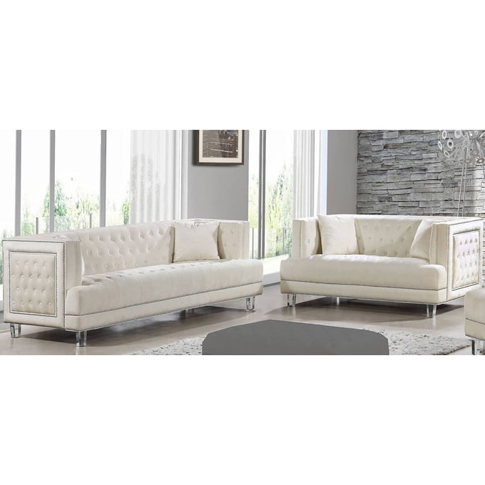 Meridian Furniture Lucas Cream 2pc Living Room Set MRD-609-CRM-LR-SET2