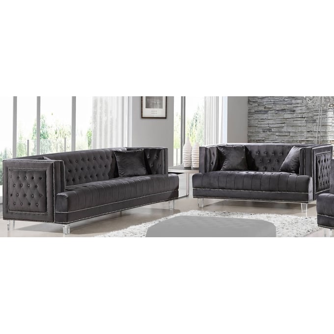 Meridian Furniture Lucas Grey 2pc Living Room Set MRD-609-GRY-LR-SET2