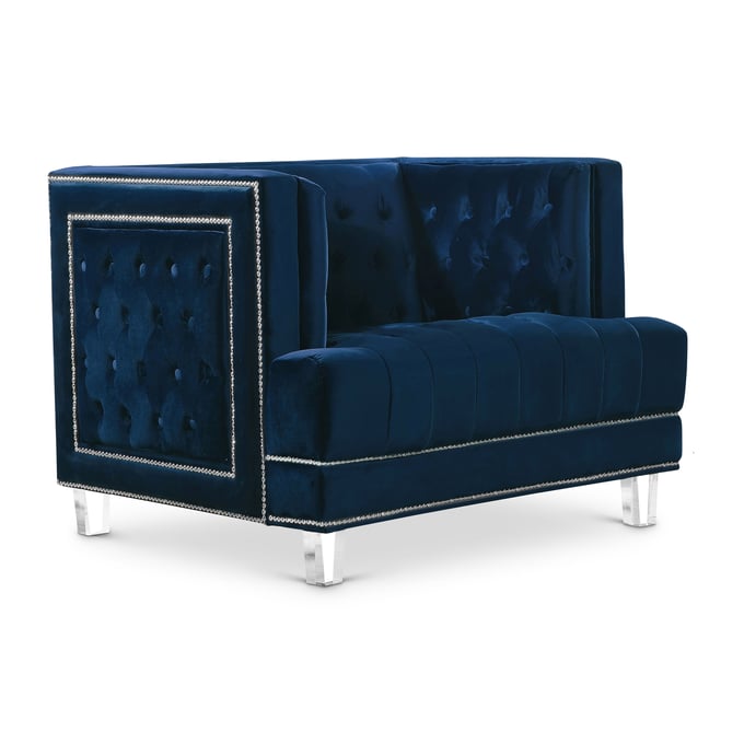 Meridian Furniture Lucas Navy Velvet Chair MRD-609NAVY-C