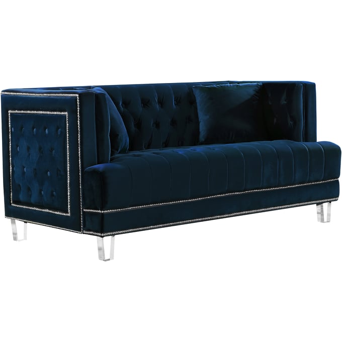 Meridian Furniture Lucas Navy Velvet Loveseat MRD-609NAVY-L