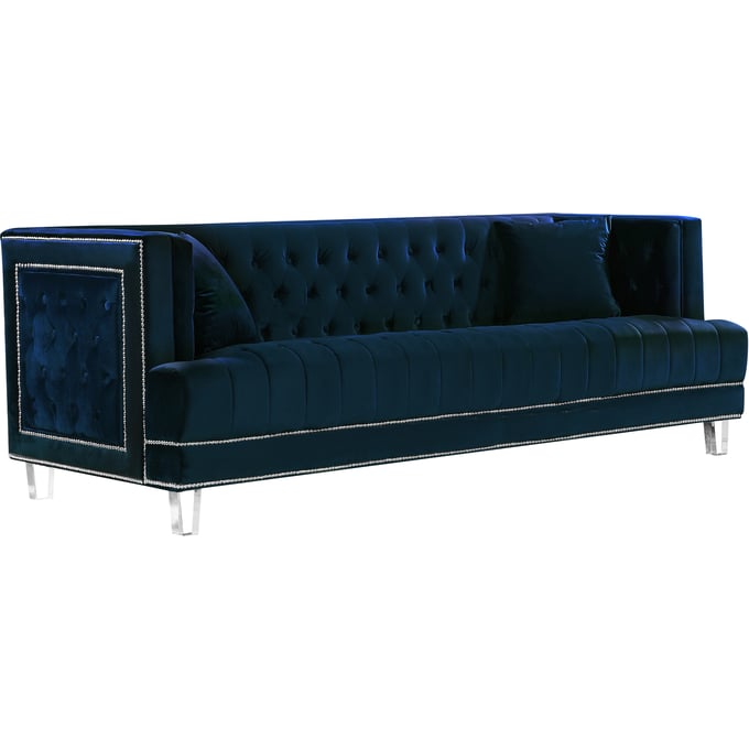 Meridian Furniture Lucas Navy Velvet Sofa MRD-609NAVY-S