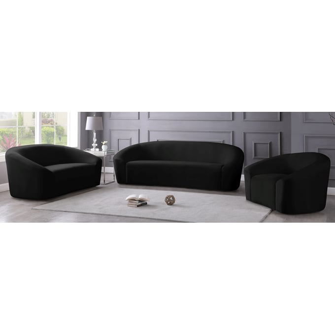 Meridian Furniture Riley Black 3pc Living Room Set MRD-610-LR-S1