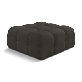 Meridian Furniture Ames Brown Boucle Fabric Ottoman