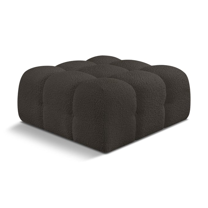 Meridian Furniture Ames Brown Boucle Fabric Ottoman MRD-611BROWN-OTT