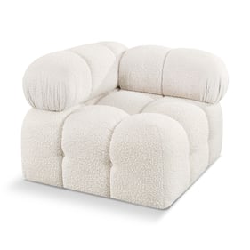 Meridian Furniture Ames Cream Boucle Fabric Corner Chair