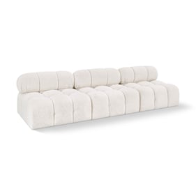 Meridian Furniture Ames Cream Boucle Fabric Sofa