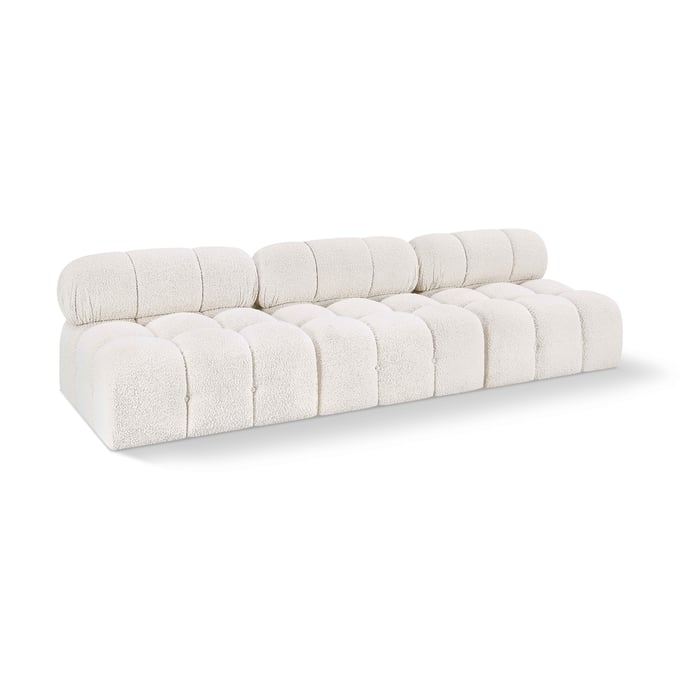 Meridian Furniture Ames Cream Boucle Fabric Sofa MRD-611CREAM-S102B