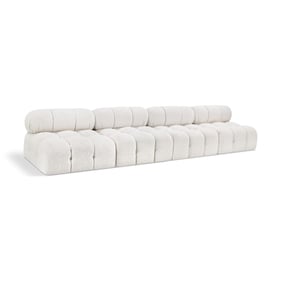 Meridian Furniture Ames Cream Boucle Fabric 4pc Modular Sofa