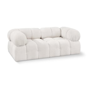 Meridian Furniture Ames Cream Boucle Fabric Modular 2pc Sofa