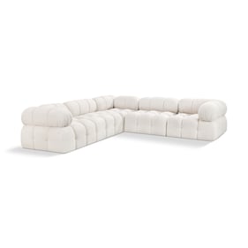 Meridian Furniture Ames Cream Fabric 5pc Modular Sectional