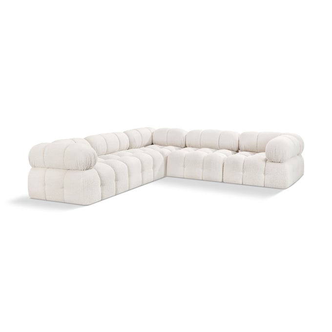 Meridian Furniture Ames Cream Fabric 5pc Modular Sectional MRD-611CREAM-SEC5D