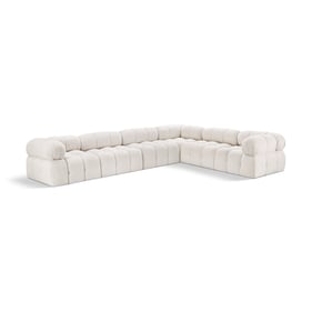 Meridian Furniture Ames Cream Fabric 6pc Sectional