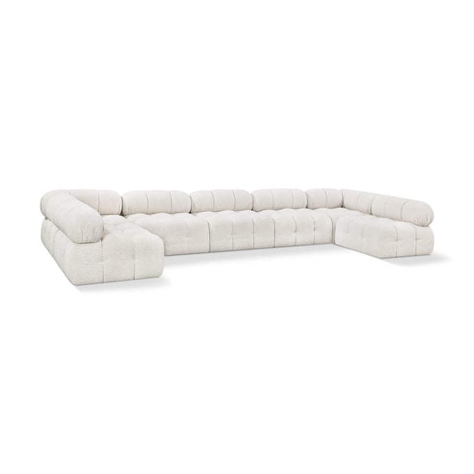 Meridian Furniture Ames Cream Boucle Fabric Modular 7pc Sectional MRD-611CREAM-SEC7A