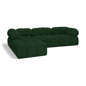 Meridian Furniture Ames Green Boucle Fabric Modular 4pc Sectional