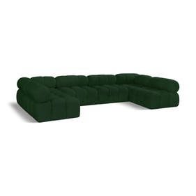 Meridian Furniture Ames Green Boucle Fabric 6pc Modular Sectional