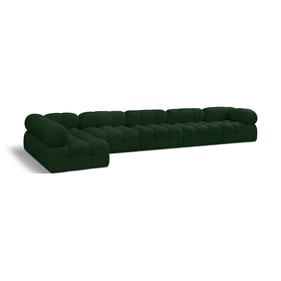 Meridian Furniture Ames Green Boucle Fabric 6pc Sectional