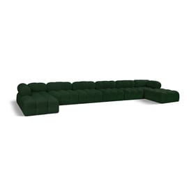 Meridian Furniture Ames Green Boucle Fabric 8pc Modular Sectional